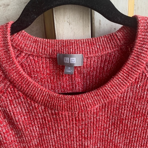 Uniqlo Red Marled Cotton Crewneck Sweater - Picture 9 of 11